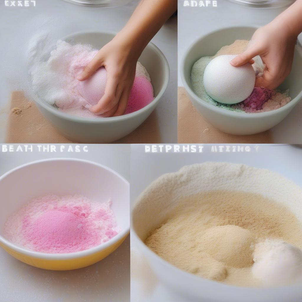 Making homemade birthday bath bombs