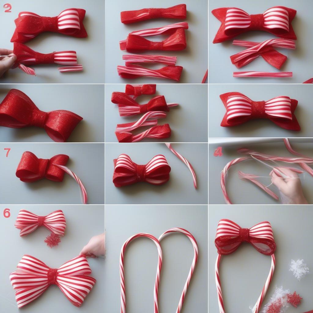 DIY Candy Cane Bows