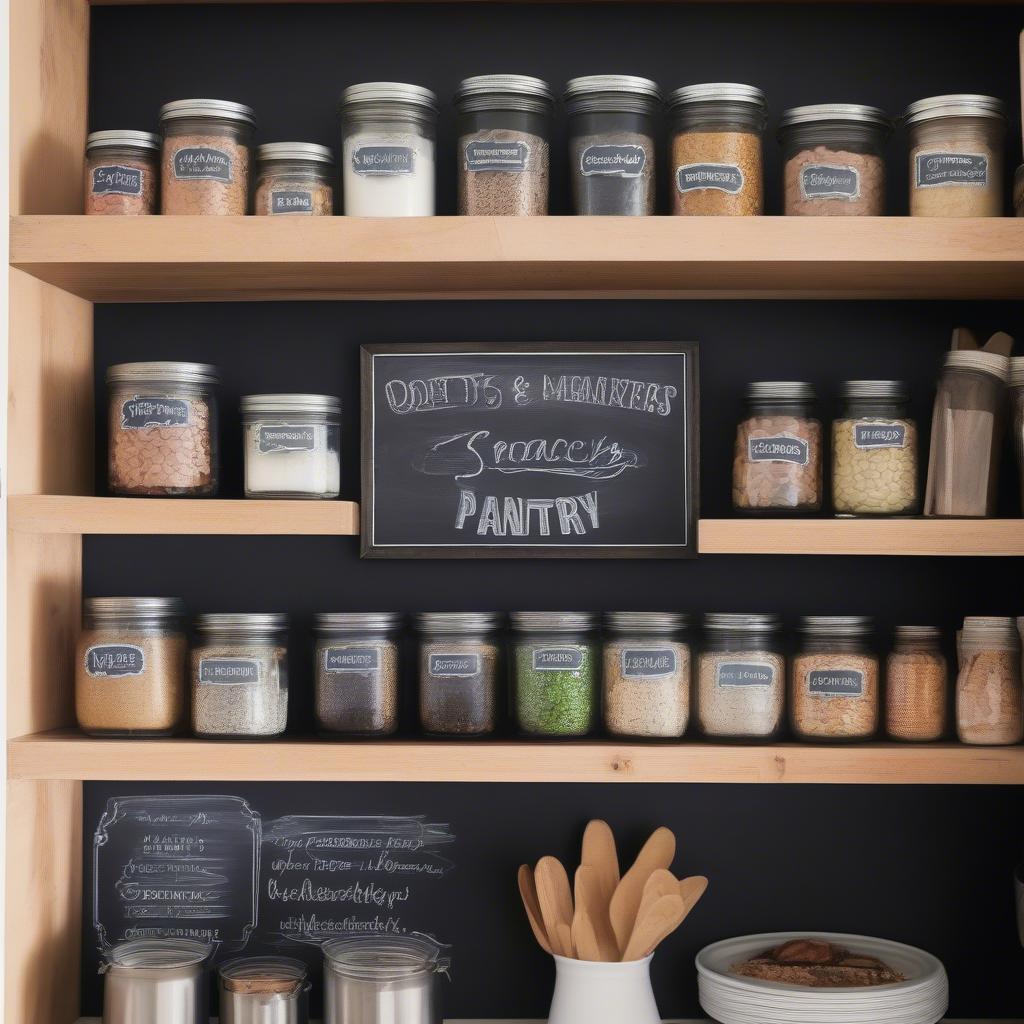 DIY Chalkboard Pantry Sign with Hand-Lettered Labels