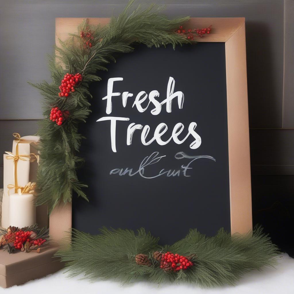 DIY Chalkboard Tree Farm Sign with Hand-Lettering