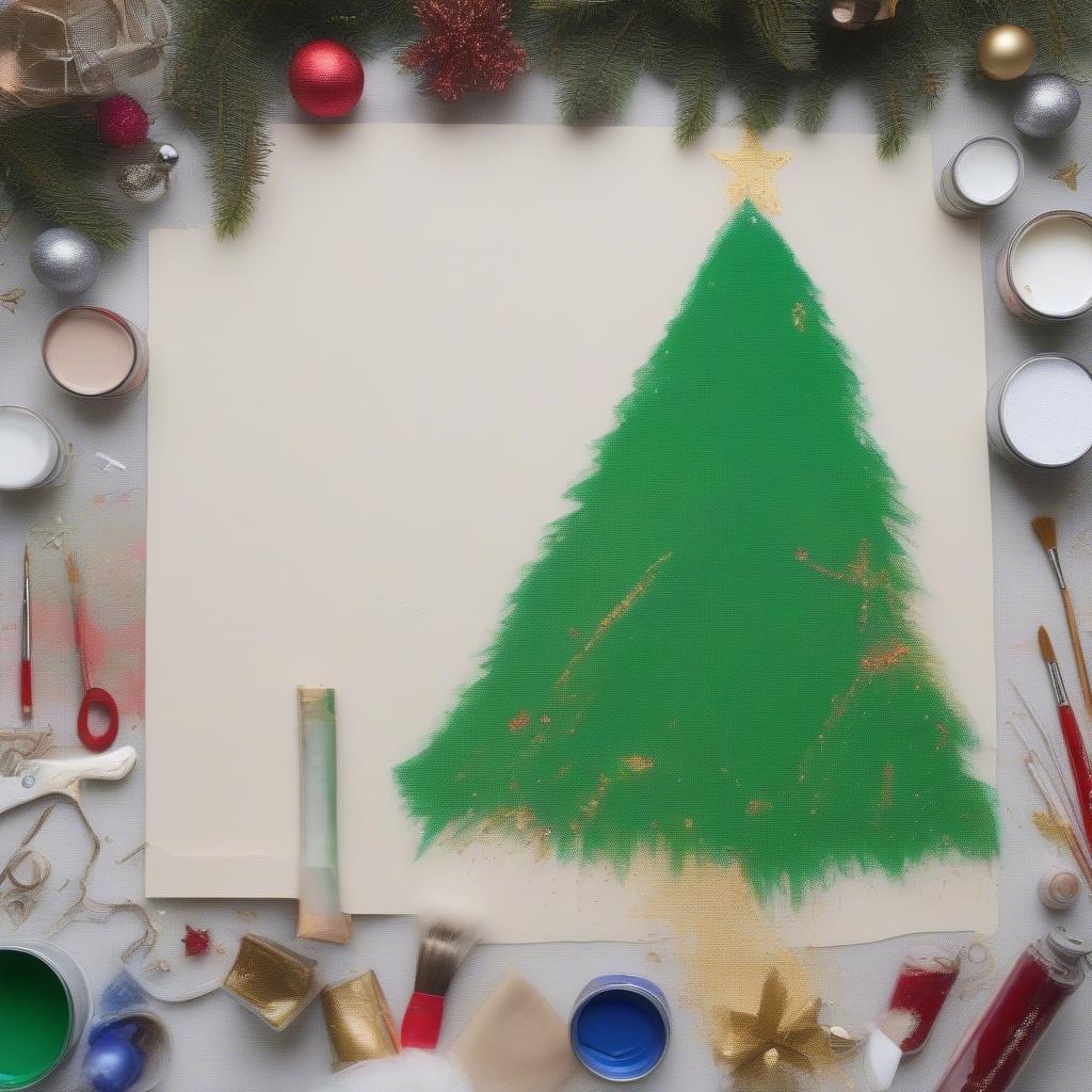 DIY Christmas Canvas Art