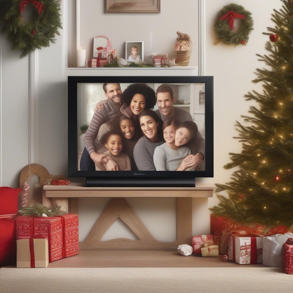 Personalized Frame TV Art with Family Christmas Photos