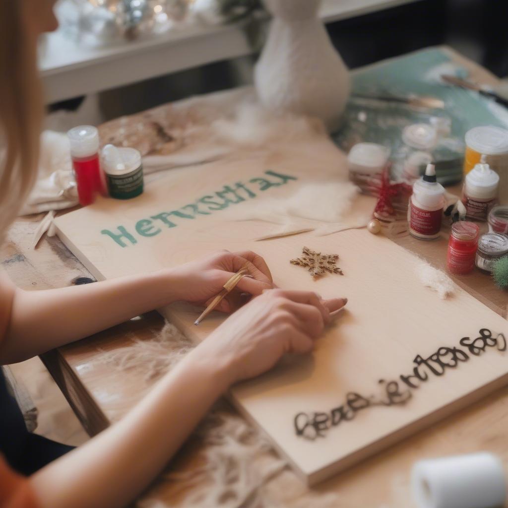 DIY Christmas Hanging Sign