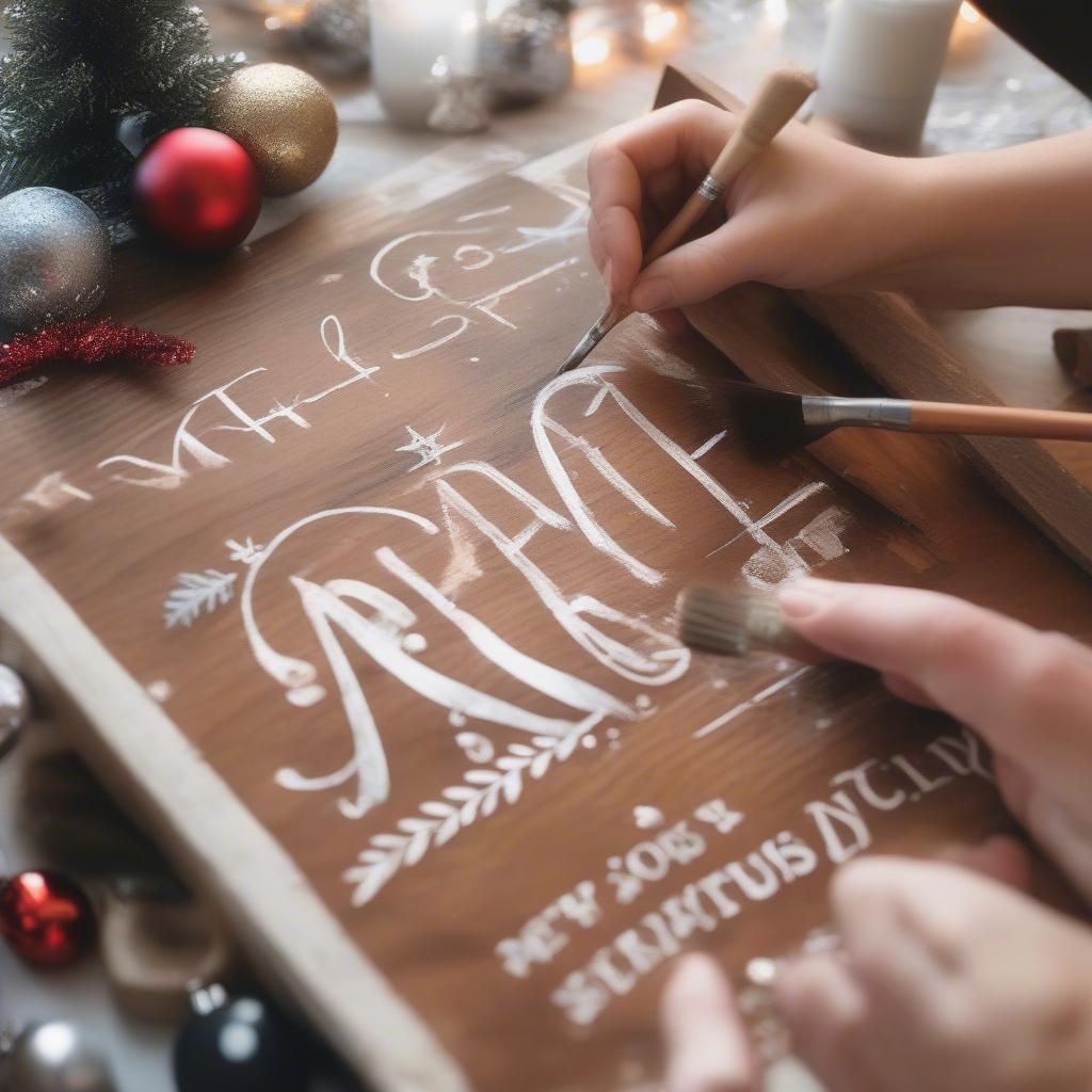 DIY Christmas Rustic Sign Tutorial