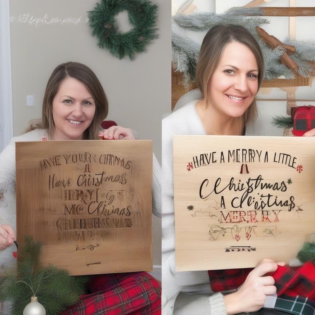 DIY Christmas Sign Ideas: Wood and Wicker Projects