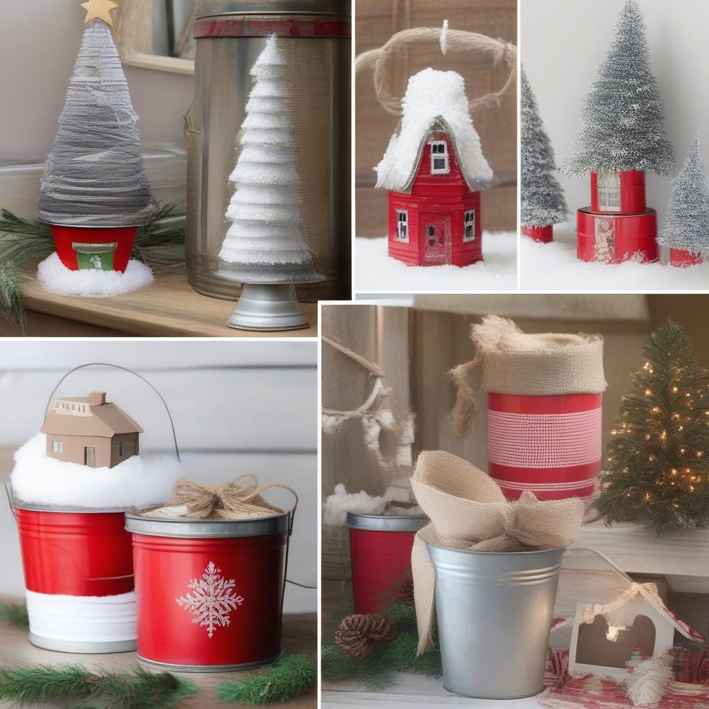 DIY Christmas Tin Bucket Craft Ideas