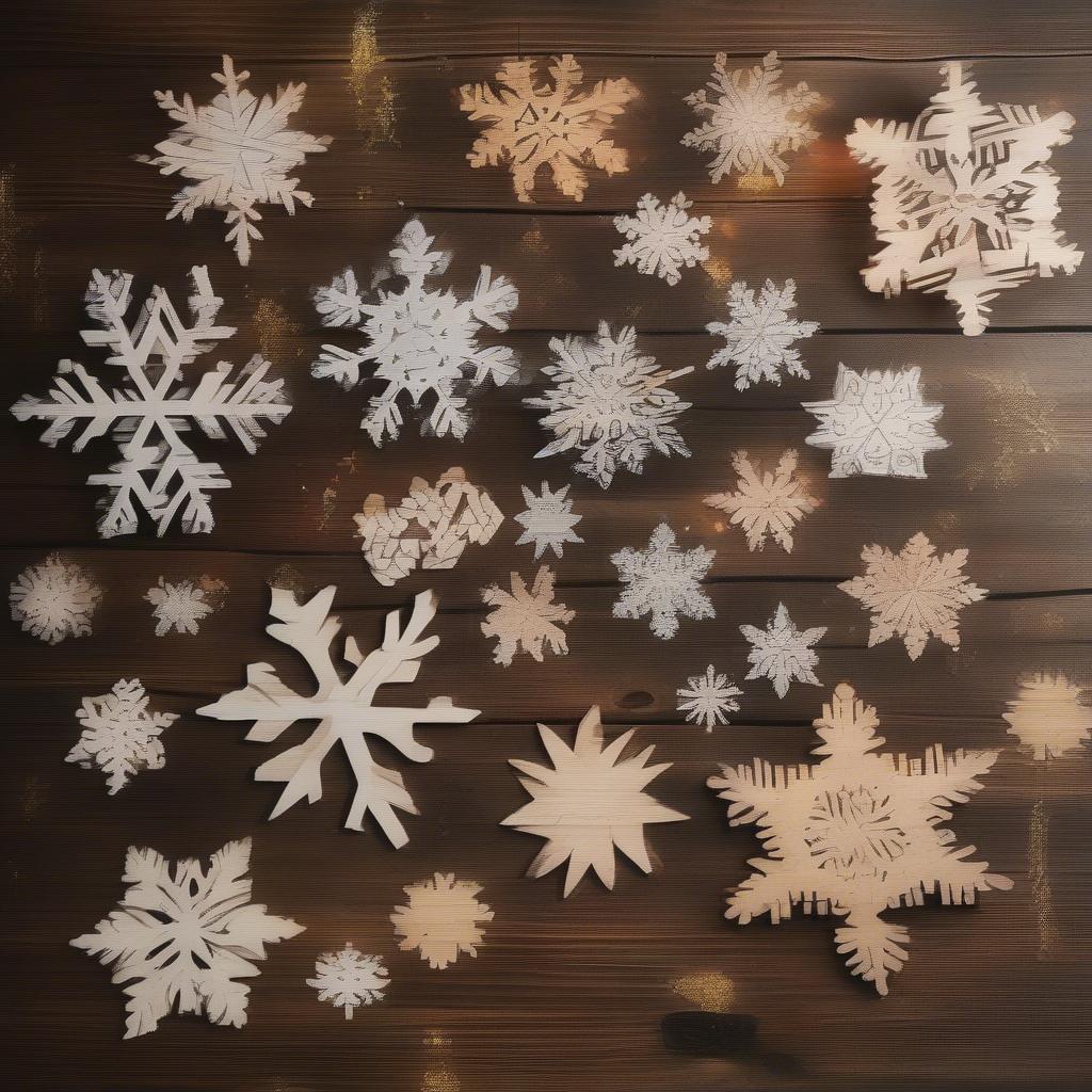 DIY Christmas Wood Wall Art Snowflakes