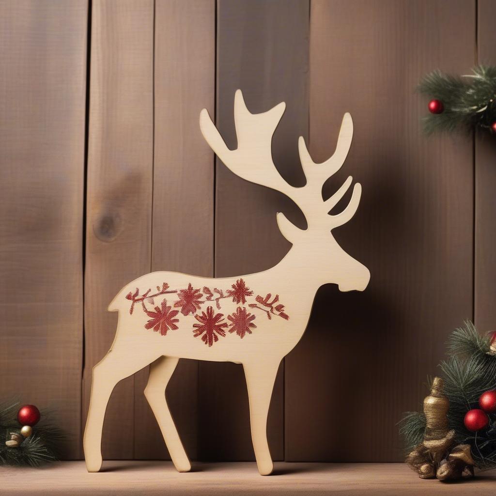 DIY Christmas Wood Wall Decor Reindeer Silhouette