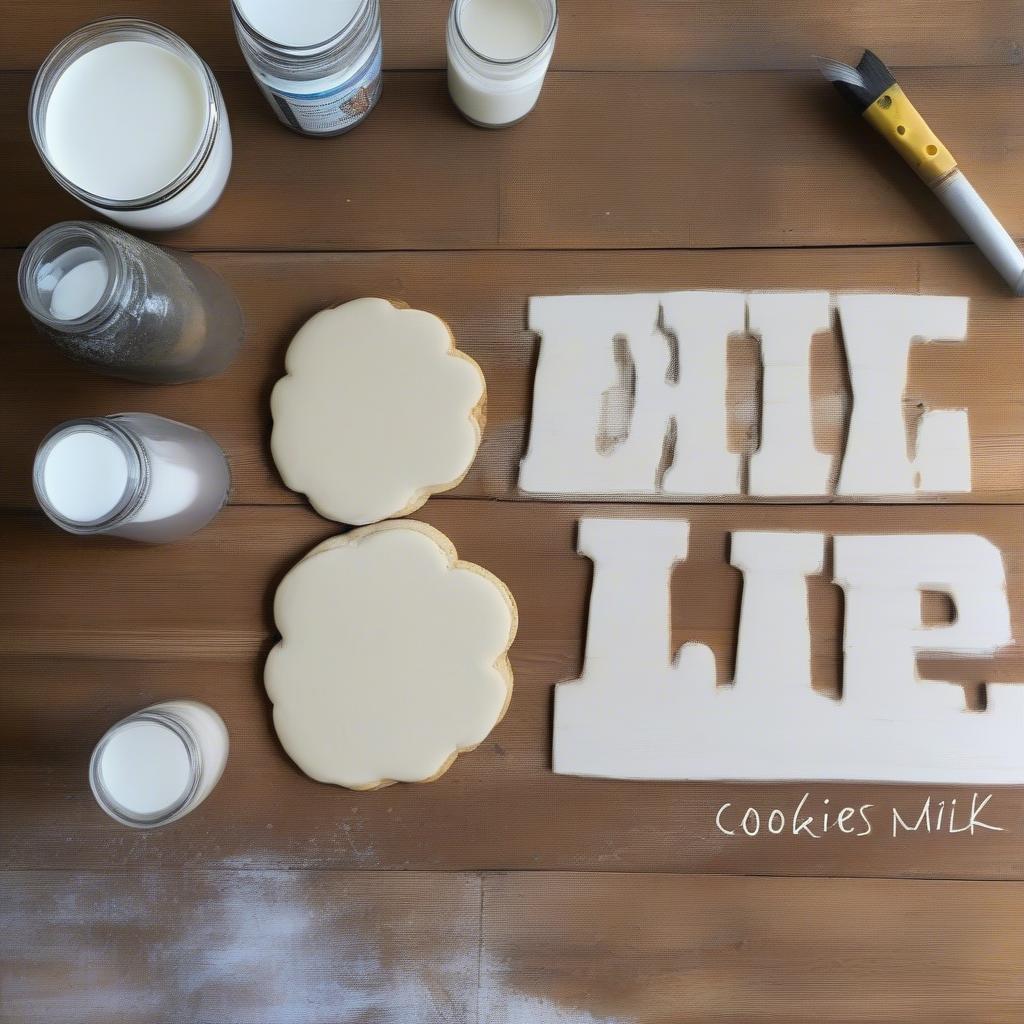 DIY Cookies and Milk Sign with Stencil