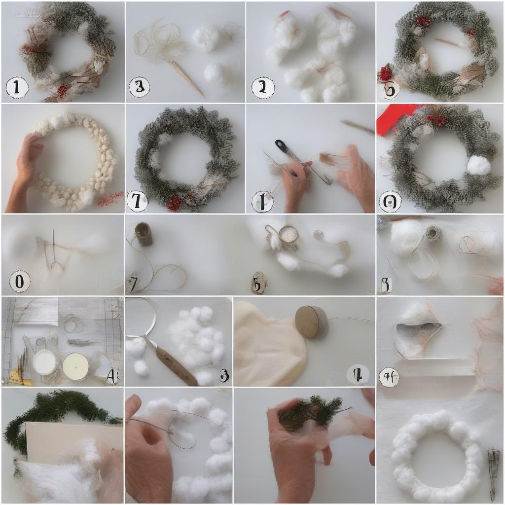 Creating a DIY Cotton Christmas Wreath