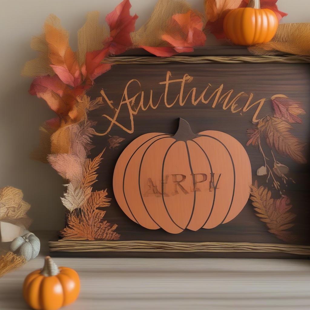 DIY Fall Wall Signs with Wicker and Rattan