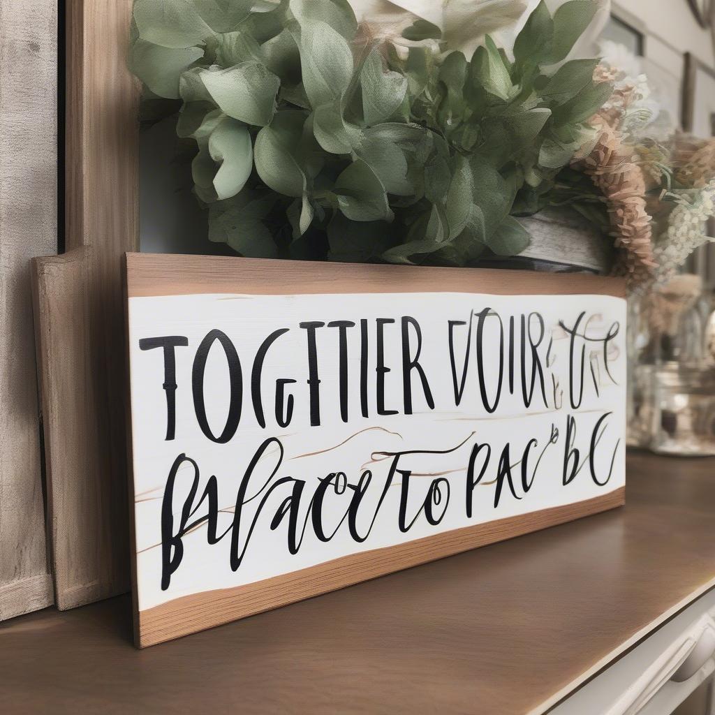 DIY Family Quote Sign on Rustic Wood