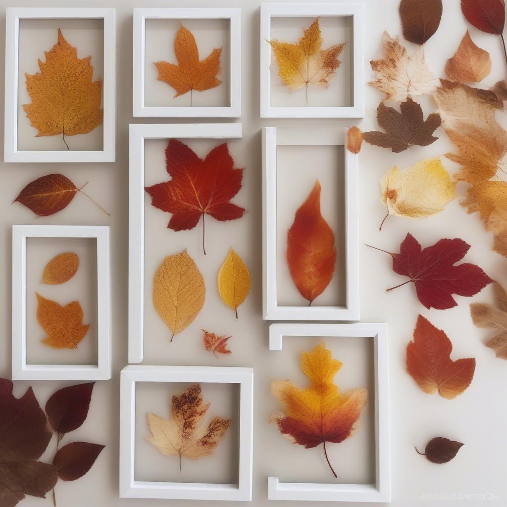 DIY Framed Fall Leaves Arrangement