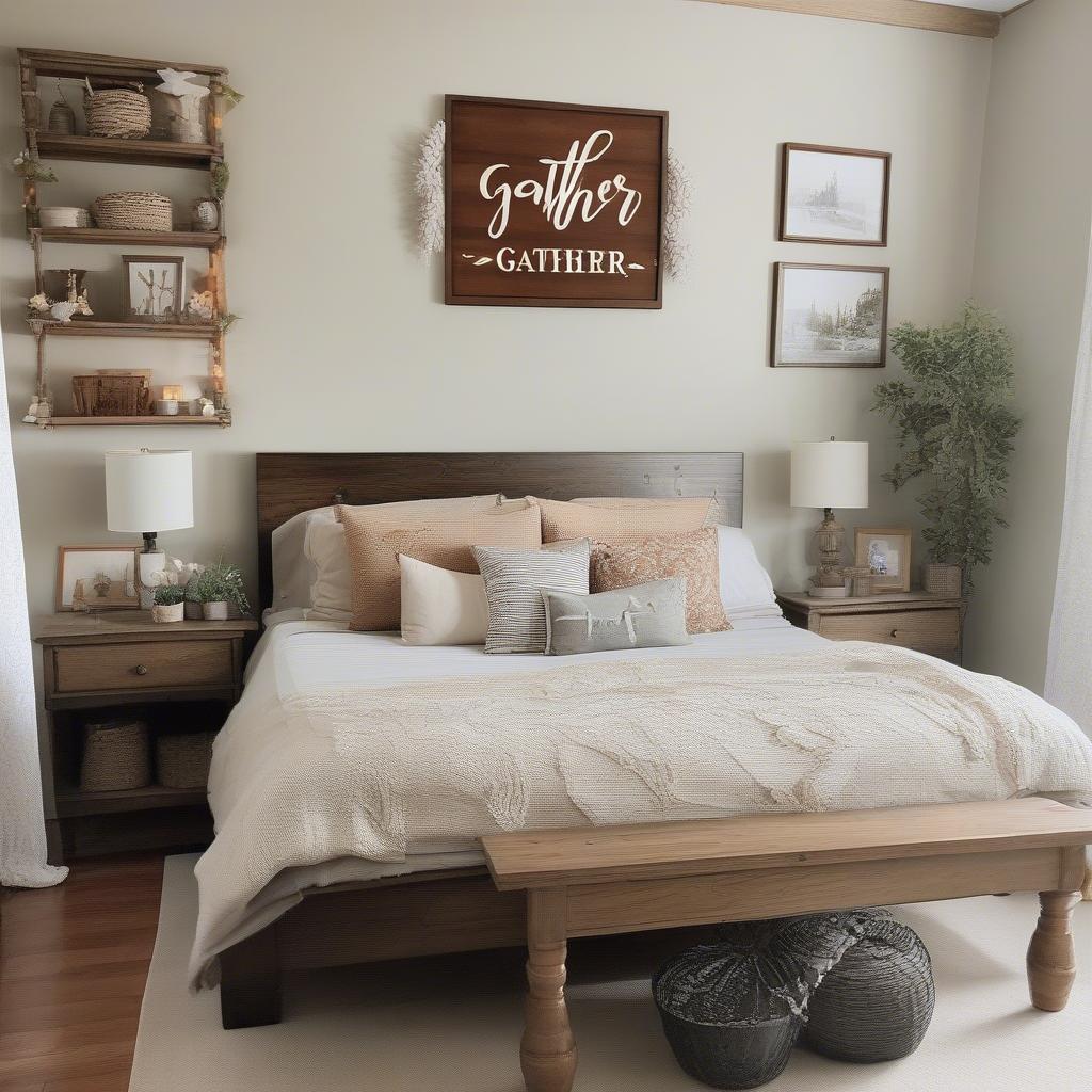 DIY Gather Sign in Bedroom