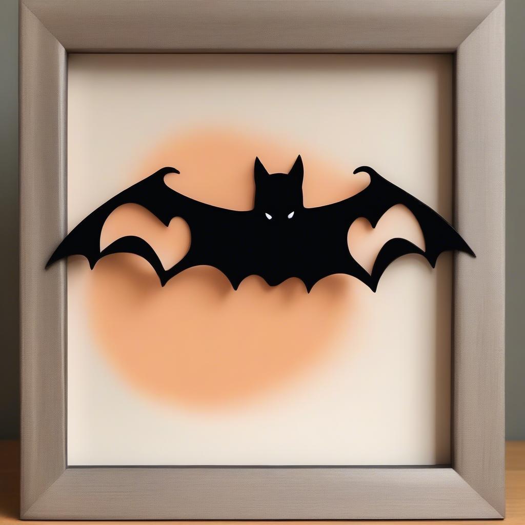 DIY Halloween Framed Picture Silhouette of a Bat