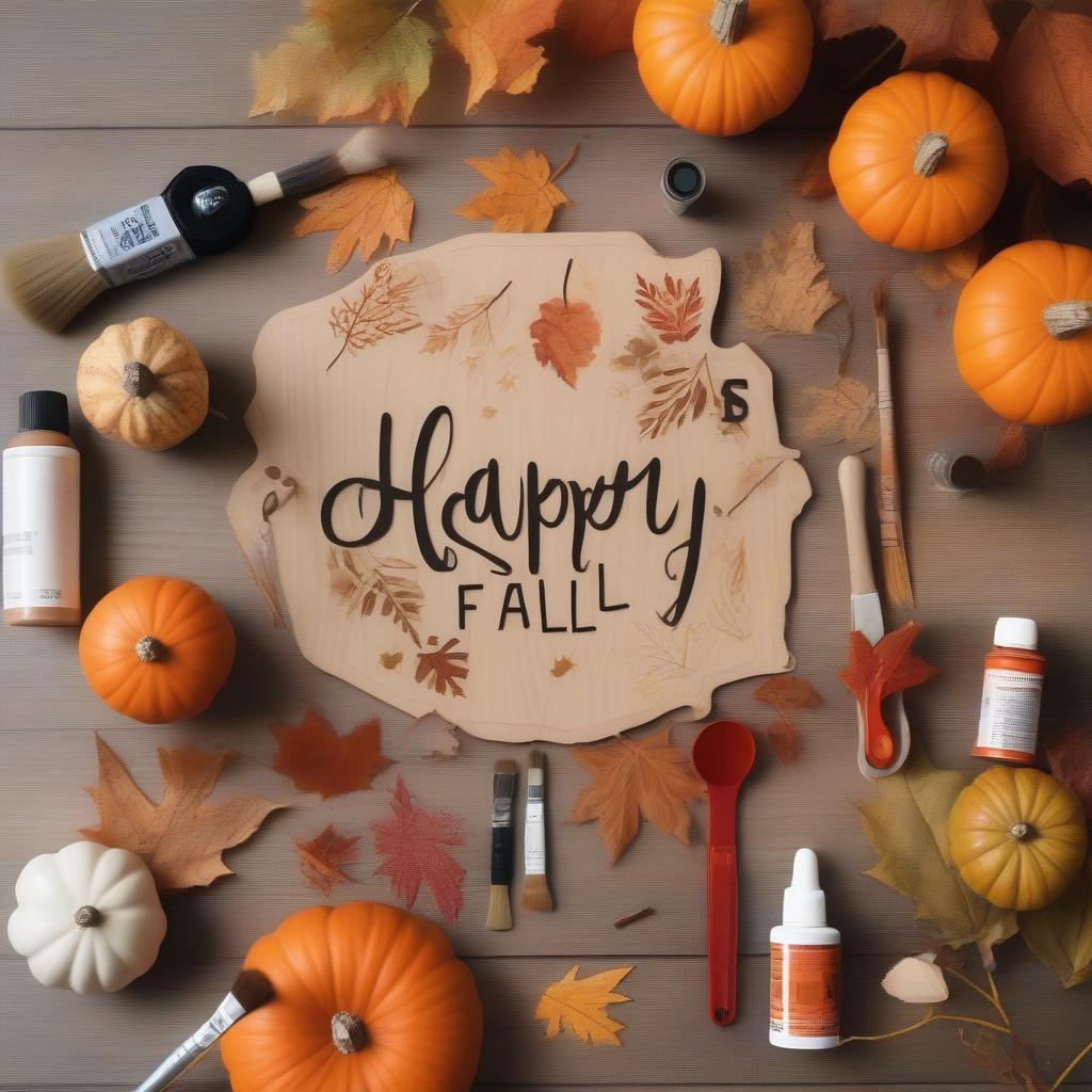 DIY Happy Fall Y'all Sign Crafting