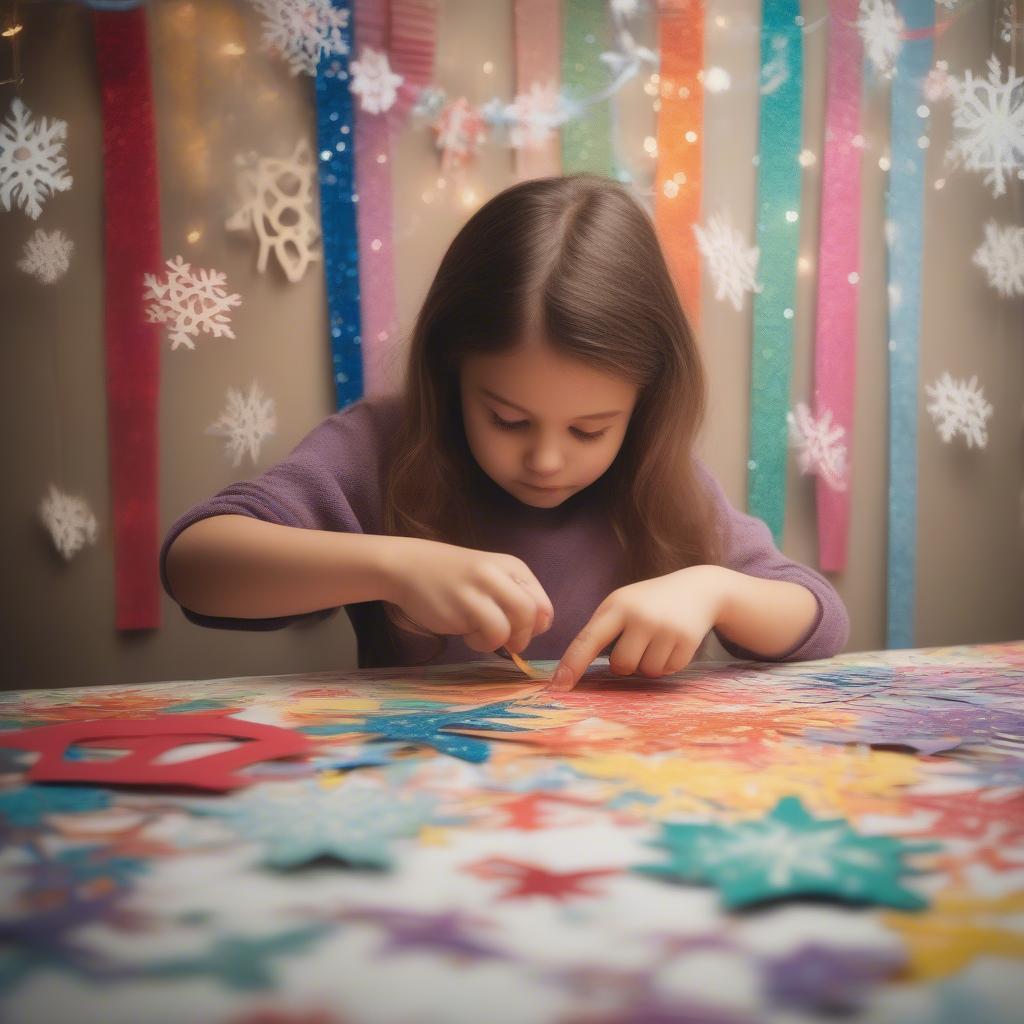 DIY Holiday Wall Decor Paper Snowflakes