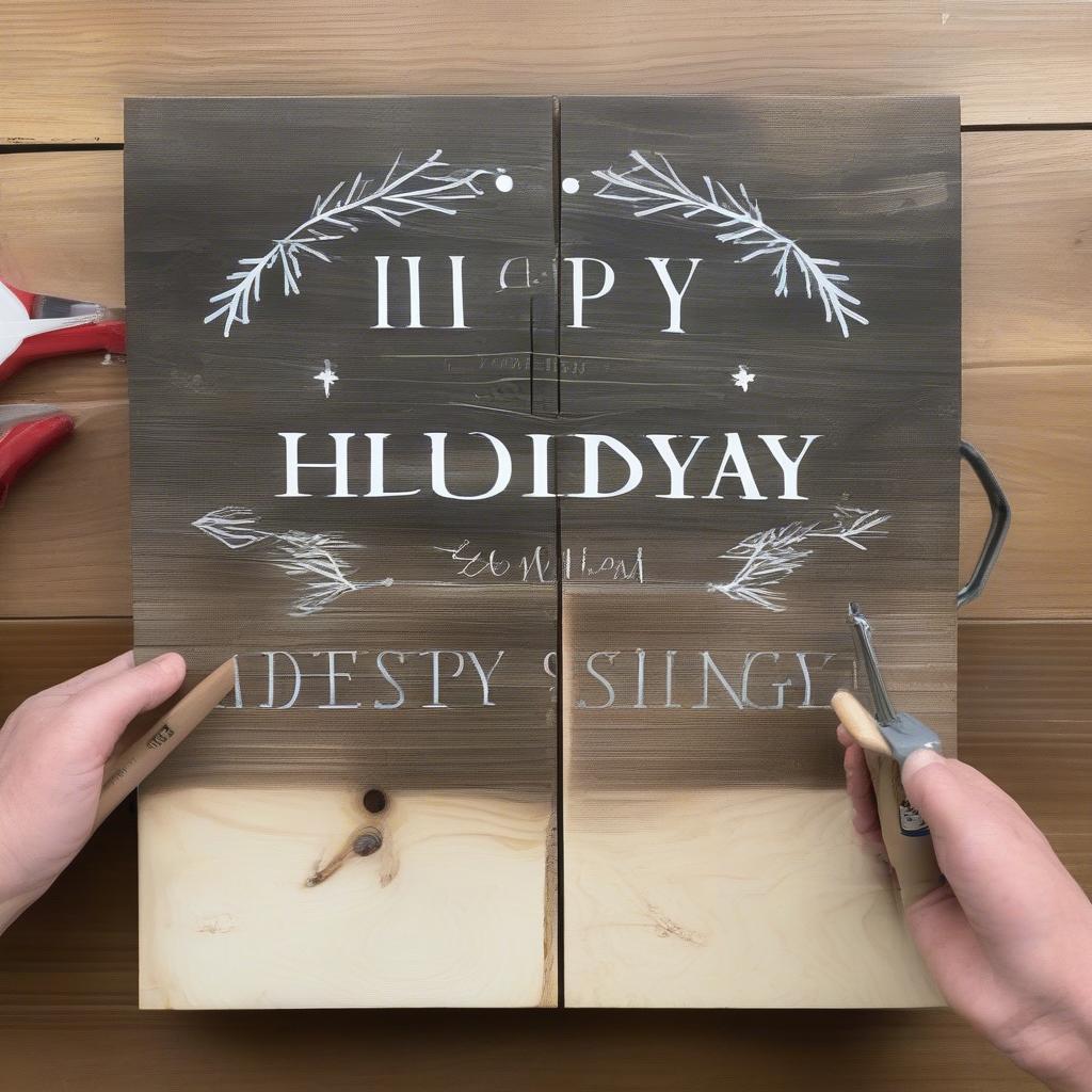 DIY Holiday Wood Sign Tutorial