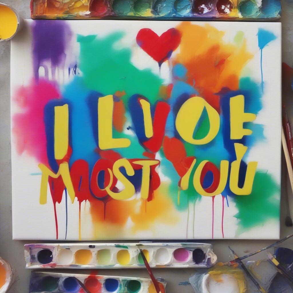 DIY "I Love You Most" Canvas Art