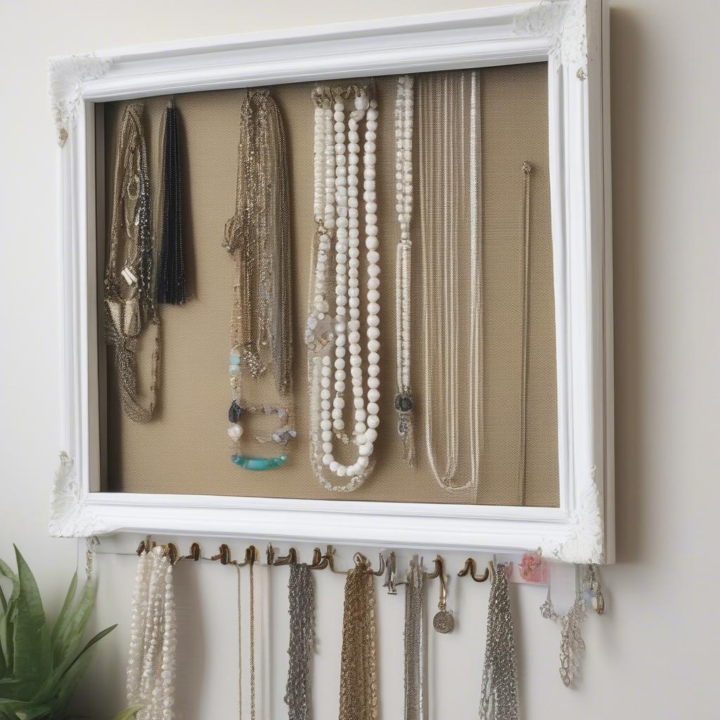 DIY Jewelry Organizer with Small Hooks