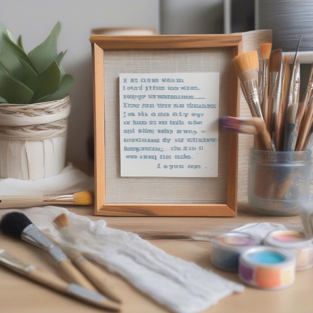 DIY love quote wicker frame.