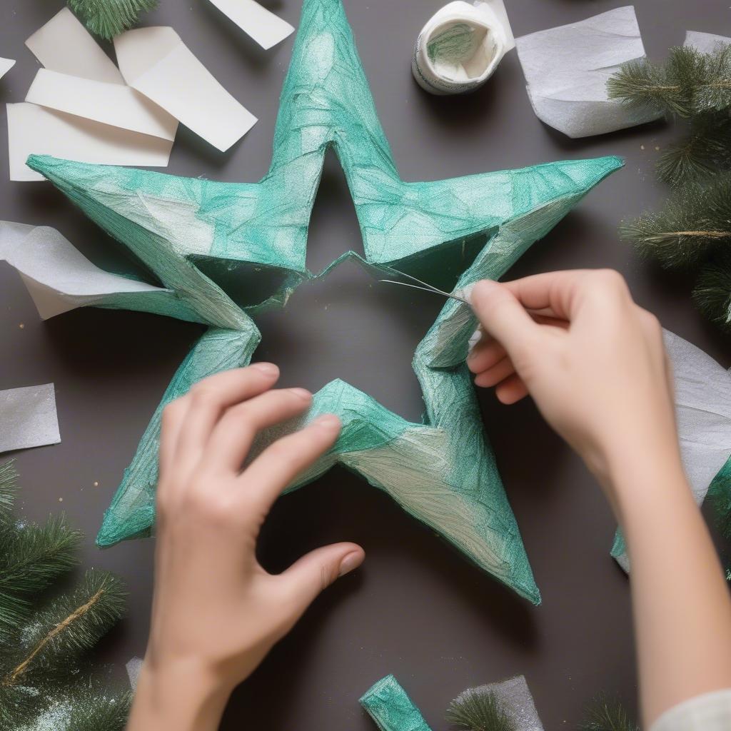 DIY Paper Mache Star Tree Topper