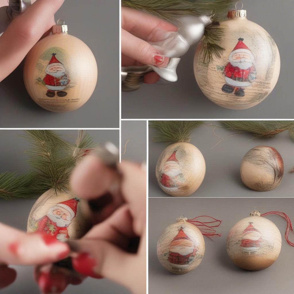 DIY Personalized Christmas Ornament using Decoupage Technique