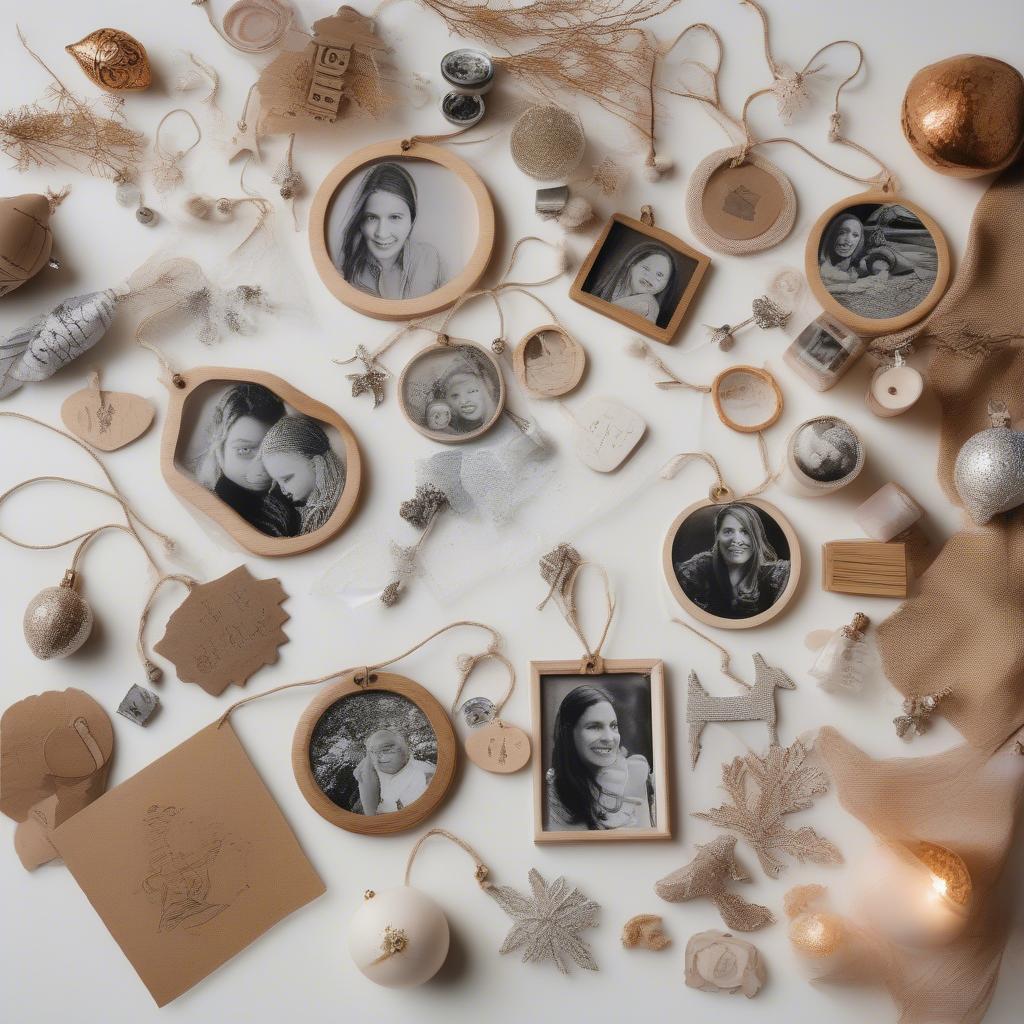 DIY Photo Ornaments Made from Different Materials