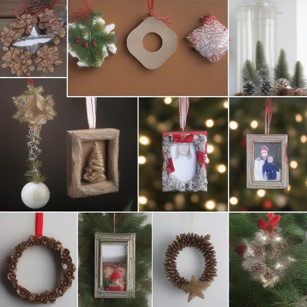 DIY Picture Frame Christmas Ornament Ideas