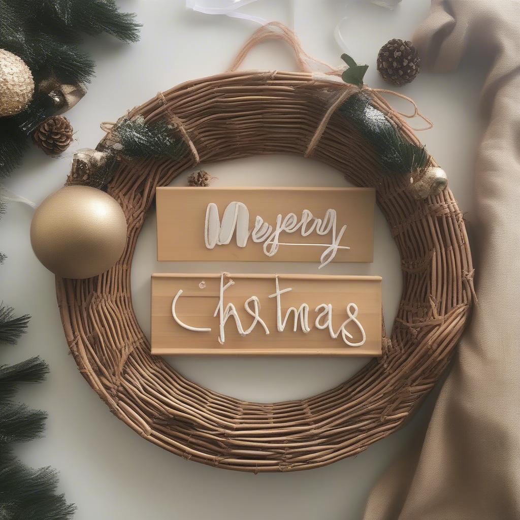 DIY Rattan Xmas Sign Tutorial