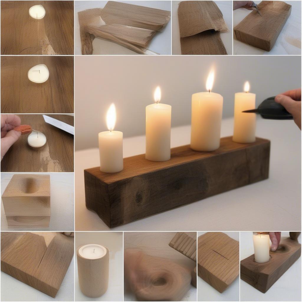 DIY Reclaimed Wood Candle Holders Wall