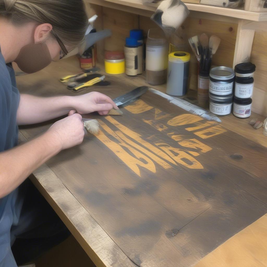 Creating a DIY rustic sign