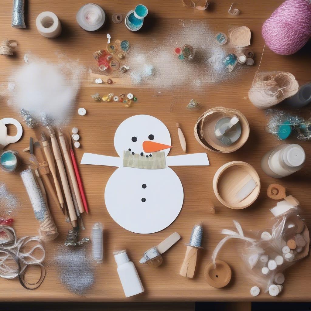 DIY Snowman Wood Ornaments and Crafting Supplies