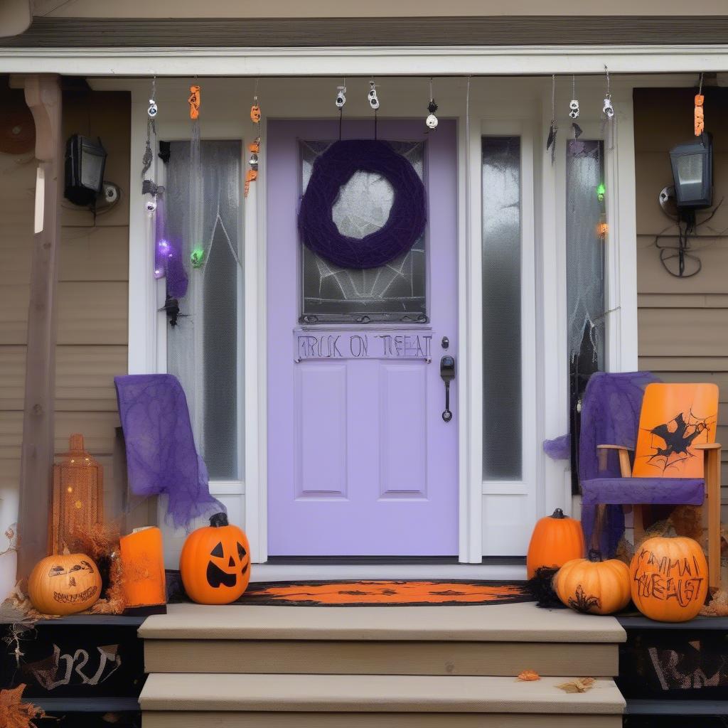 DIY Trick or Treat Sign with String Lights