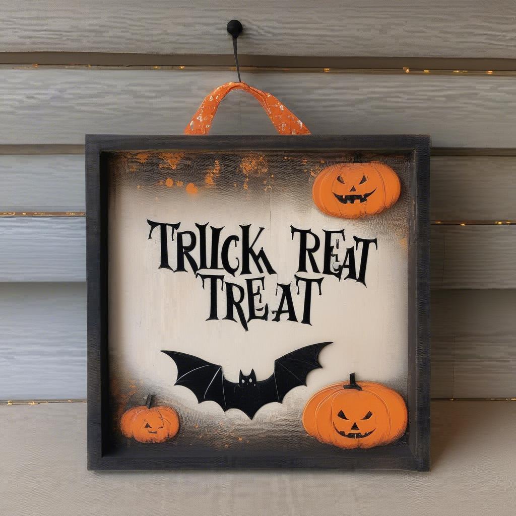 DIY Trick or Treat Wood Sign