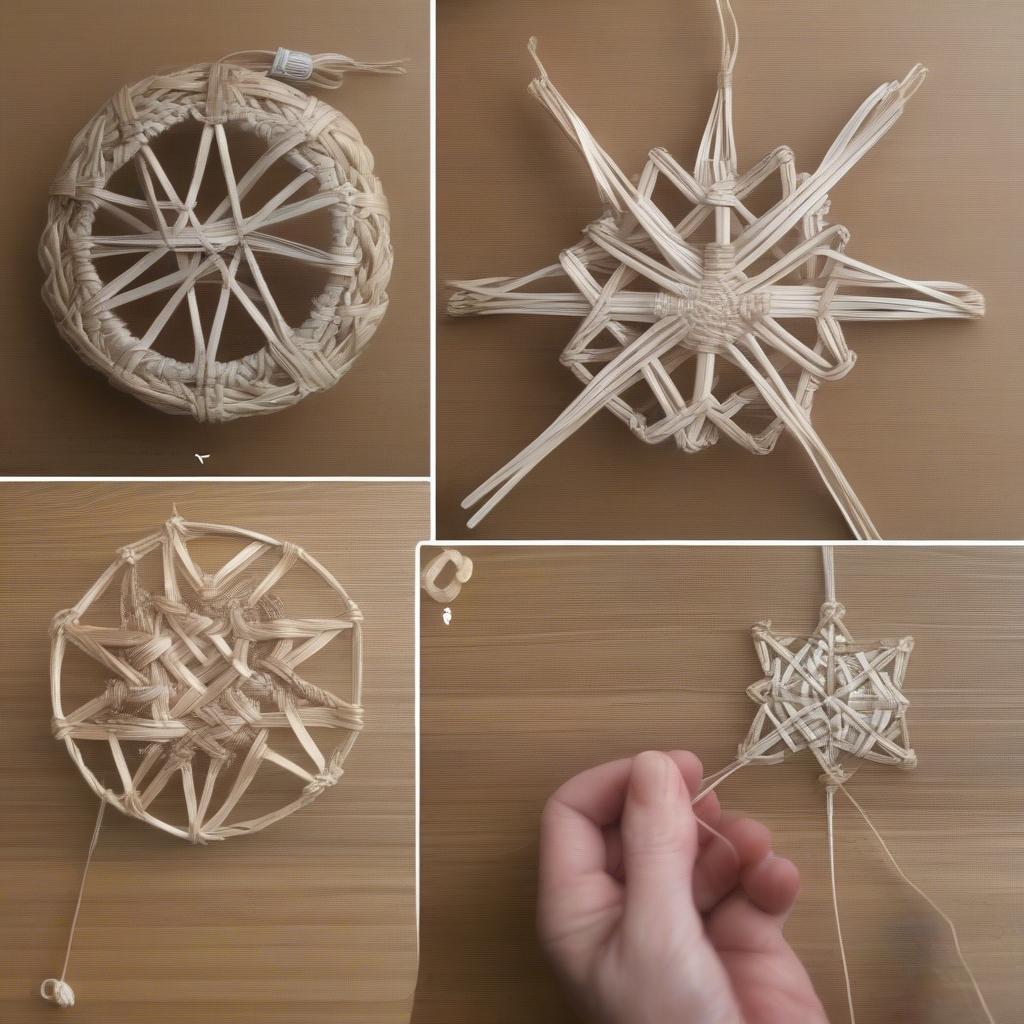 DIY wicker Christmas ornaments tutorial