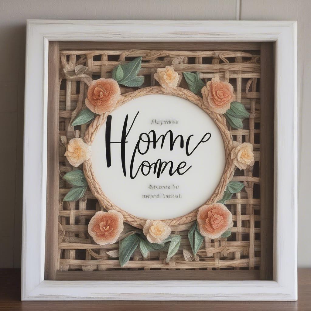 DIY Wicker Framed Home Wall Decor Sign