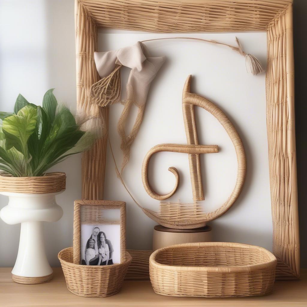 DIY Wicker Last Name Decor Ideas