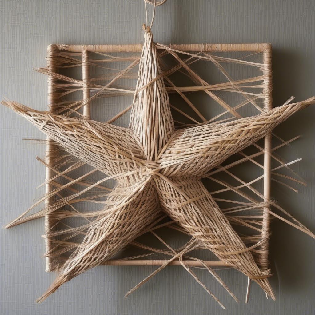 DIY wicker star wall hanging tutorial