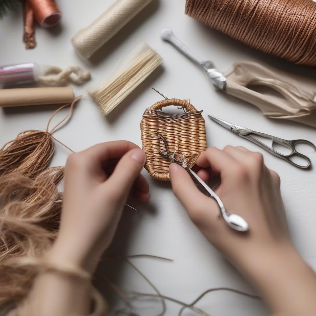 DIY Wicker Stocking Ornaments