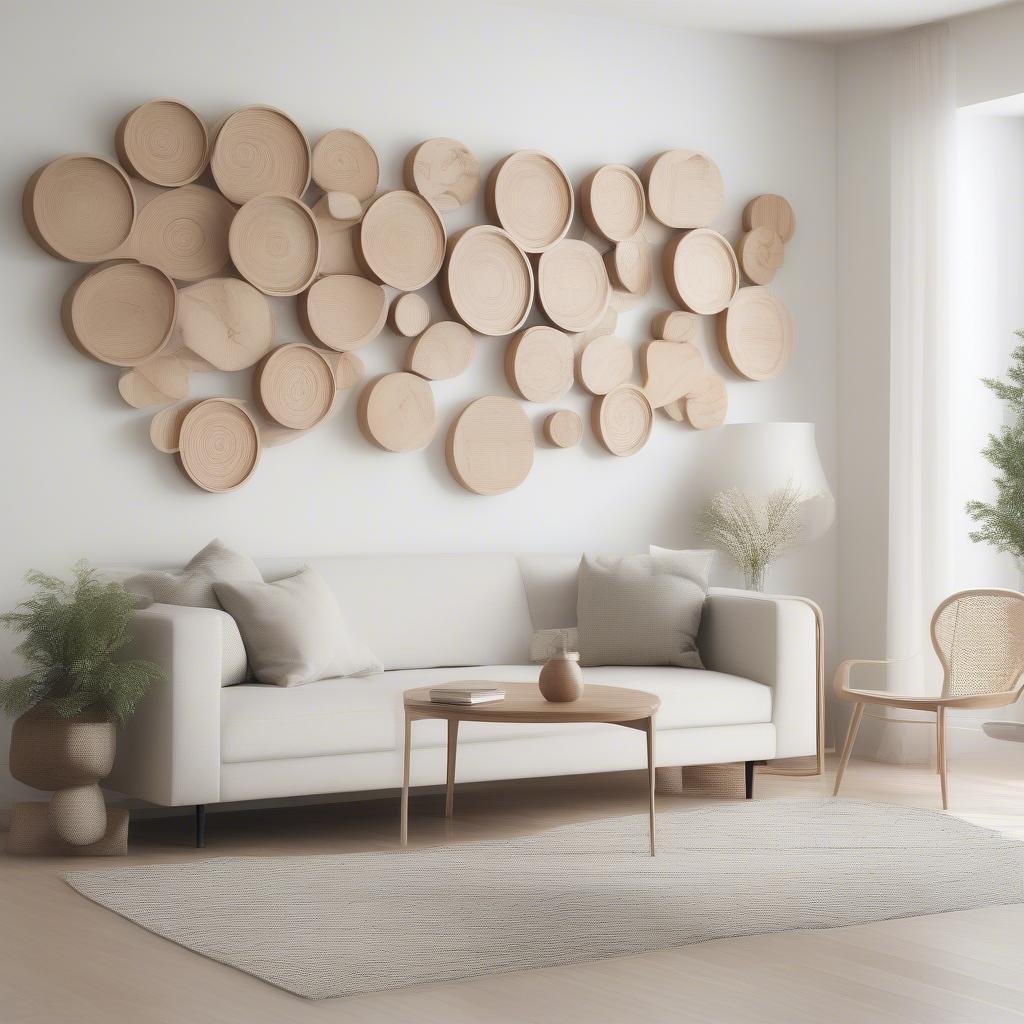 DIY Wood Circle Wall Decor Modern Minimalist Style