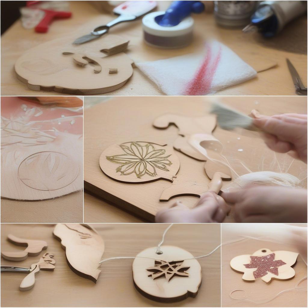 DIY Wood Cutout Ornaments Process