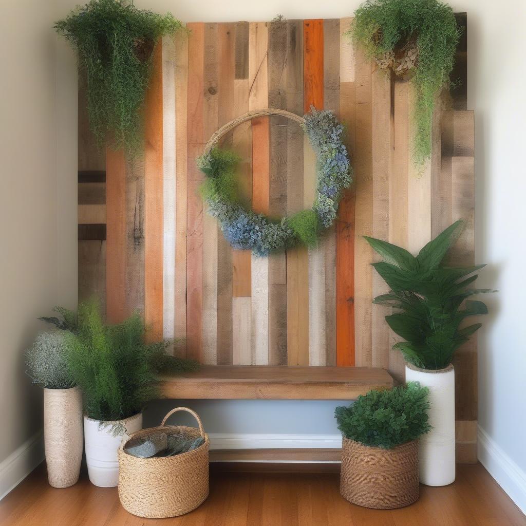 DIY Wood Wall Decor in an Entryway