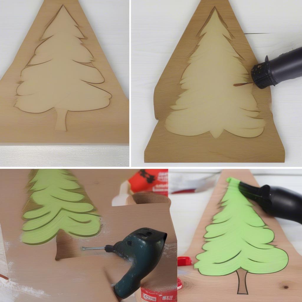 DIY Wooden Christmas Tree Sign Steps