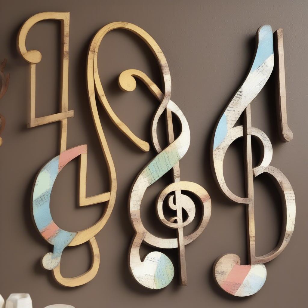 Examples of DIY wooden music note wall decor projects