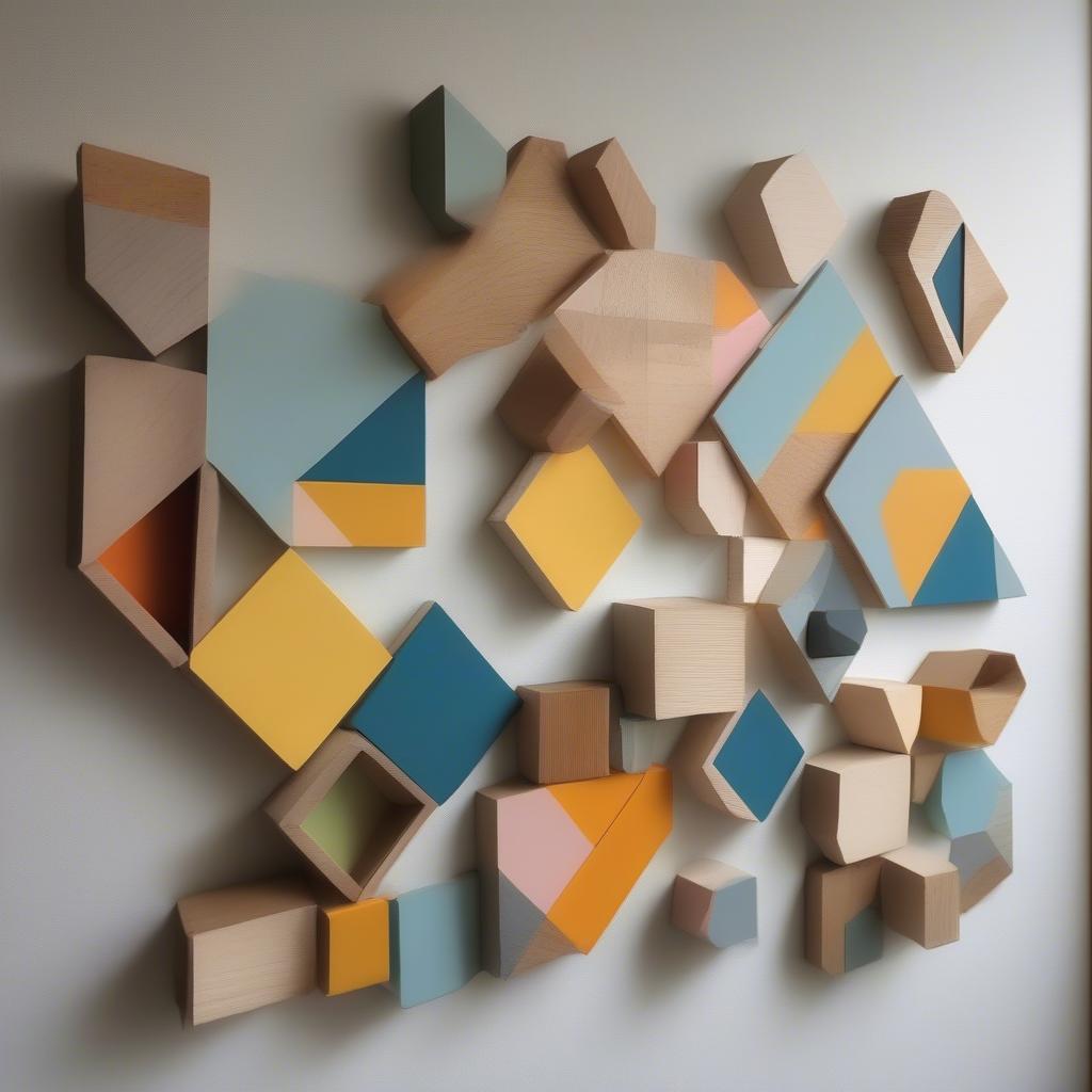 DIY Wooden Wall Decor with Geometric Patterns