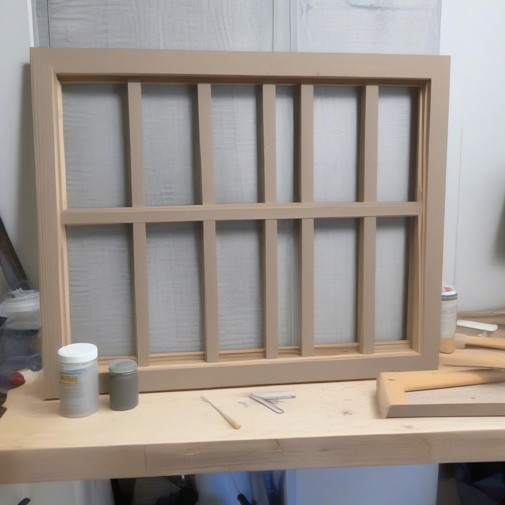 DIY Wooden Window Frame Wall Decor