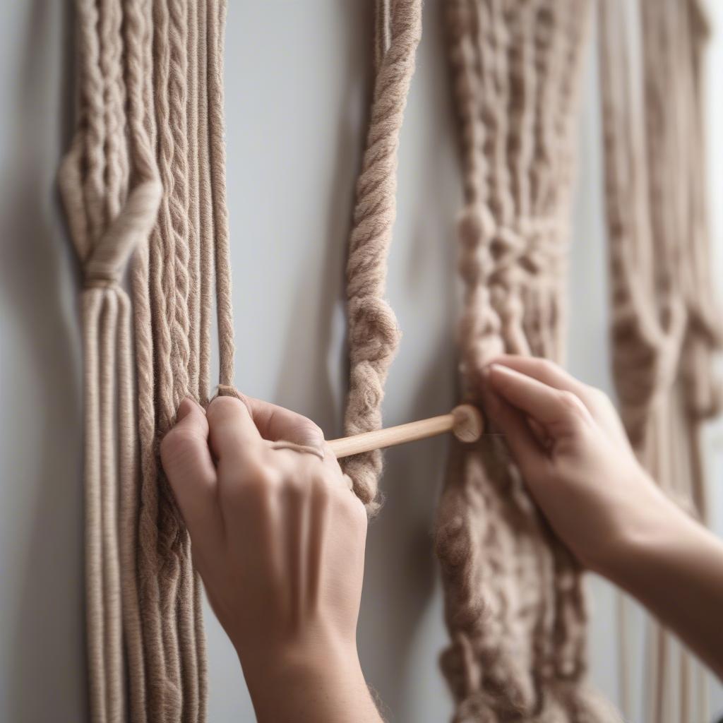 DIY woven wall hanging