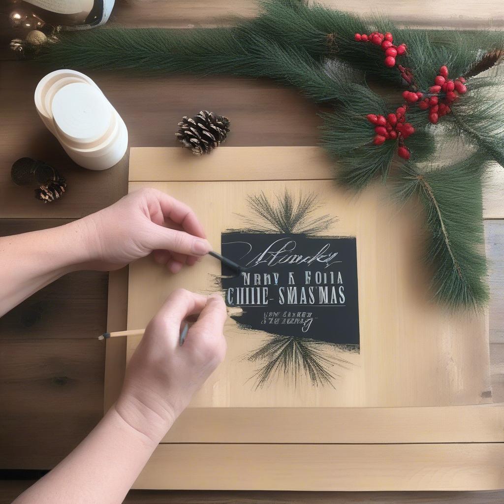 DIY Xmas Wood Sign Tutorial