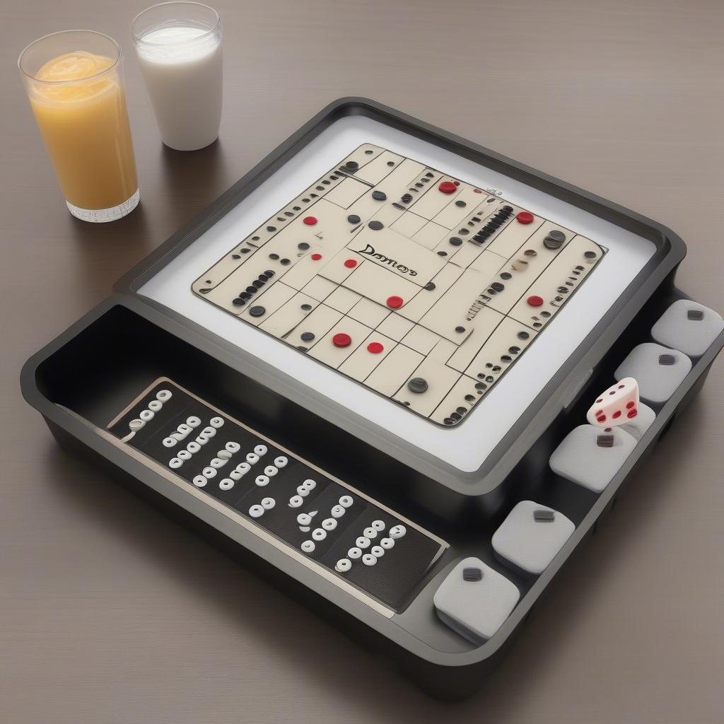 Dominoes Table Top Design Features: Chip Trays, Cup Holders, and Score Trackers